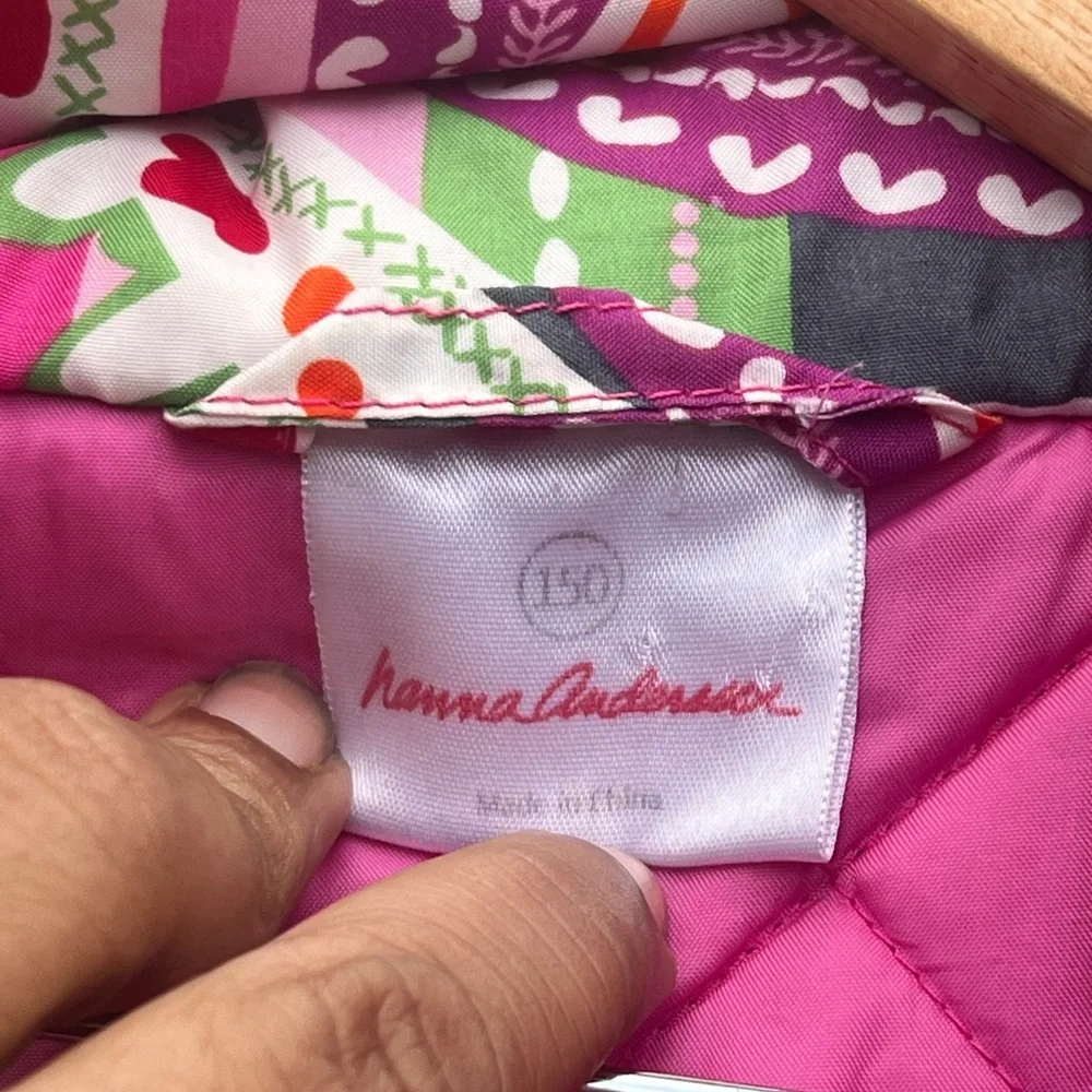Hanna Andersson Journeys End winter jacket with a vibrant paisley pattern